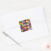 International World Wide Flag Collage Vierkante Sticker (Envelop)