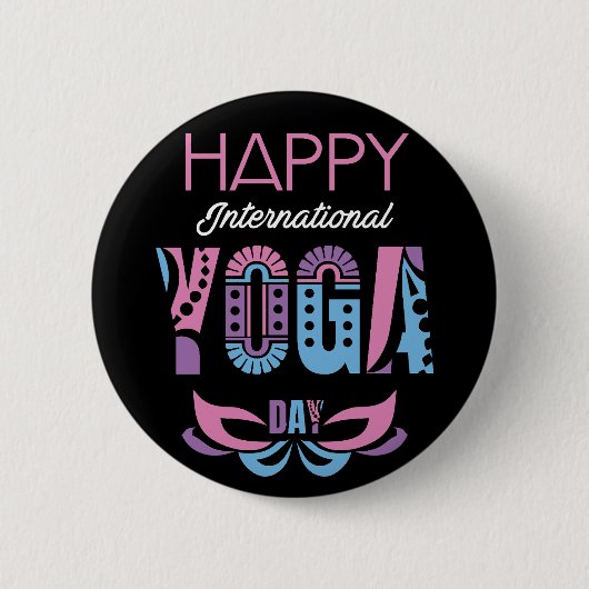 International Yoga Day Ronde Button 5,7 Cm (Voorkant)
