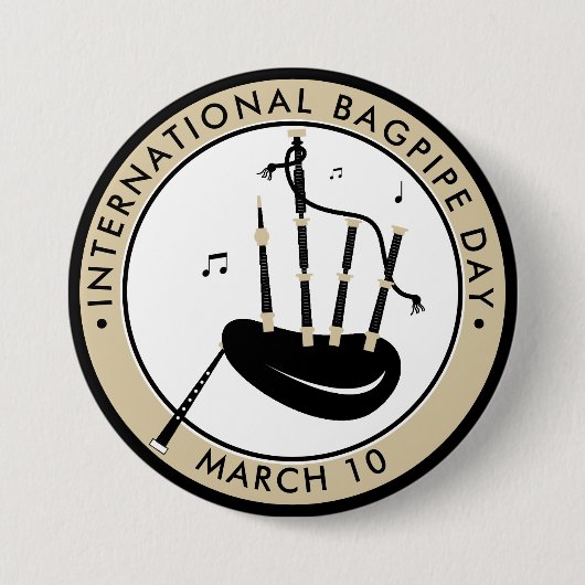 Internationale Bagpipe Day Ronde Button 7,6 Cm (Voorkant)