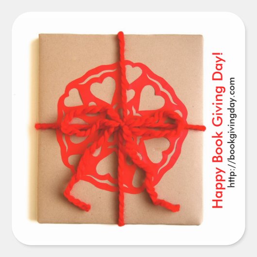 Internationale Boek Giving Day sticker (vierkant) (Voorkant)