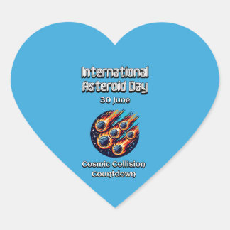 Internationale dag van de asteroïde. 30 juni hart sticker