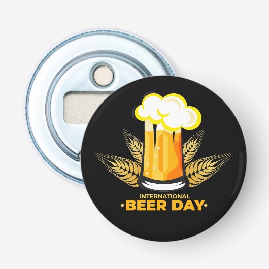 Internationale dag van de bier button flesopener (Voorkant)