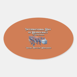 Internationale Dag van de democratie. Stemmen is b Ovale Sticker