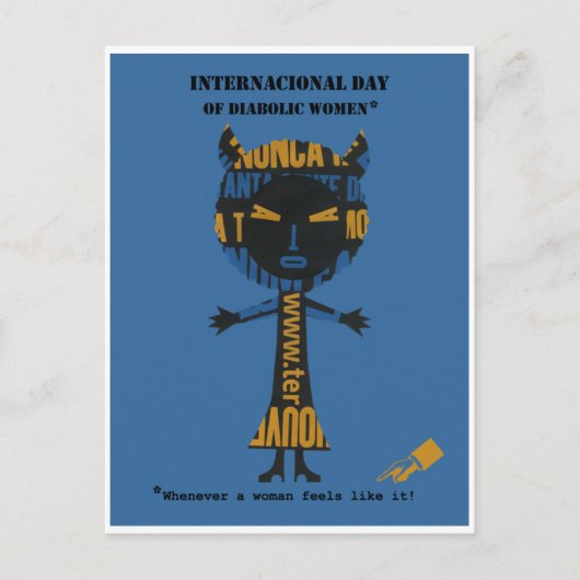 Internationale dag van de duivel briefkaart (Voorkant)