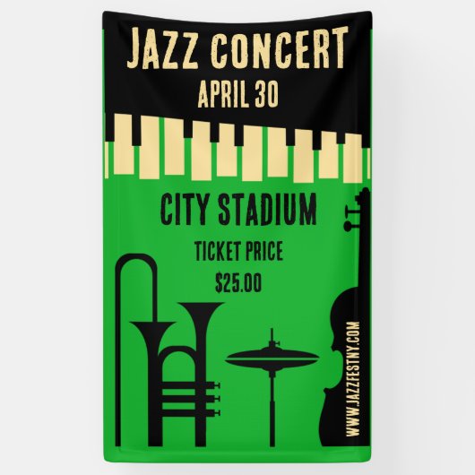 Internationale dag van de jazz 30 april spandoek (Verticaal)