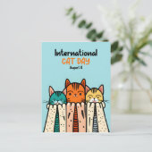 Internationale dag van de kat briefkaart (Staand voorkant)