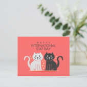 Internationale dag van de kat briefkaart (Staand voorkant)