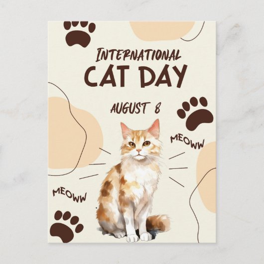 Internationale dag van de kat briefkaart (Voorkant)