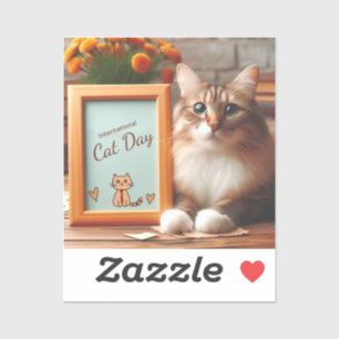 Internationale dag van de kat sticker