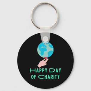 Internationale Dag van de Liefdadigheid Sticker Sleutelhanger