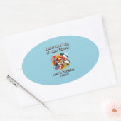 Internationale Dag van de Ouderen. bejaard Ovale Sticker (Envelop)