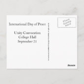 Internationale Dag van de Vrede Briefkaart (Achterkant)