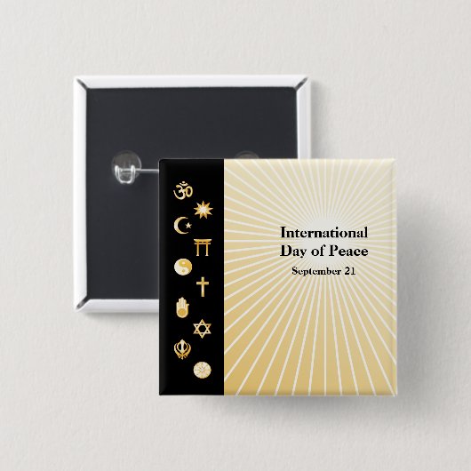 Internationale Dag van de Vrede Button (Voorkant /achterkant)