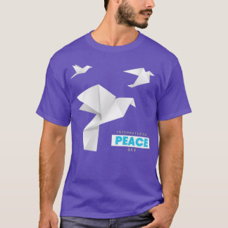 Internationale Dag van de Vrede met Origami Doves T-shirt