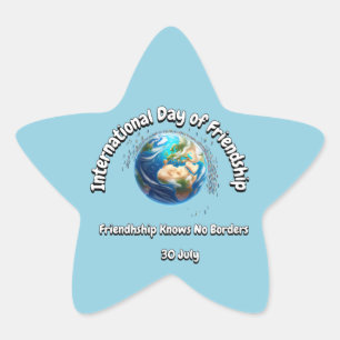 Internationale Dag van de Vriendschap. Geen grenze Ster Sticker