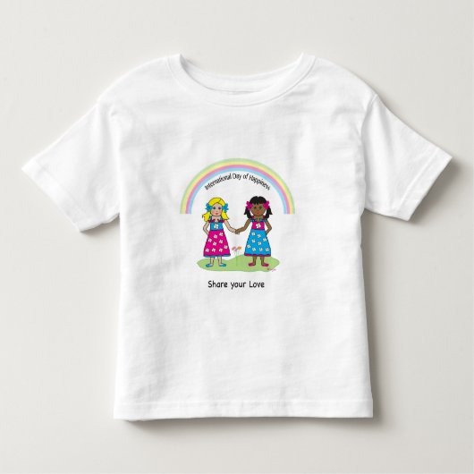 Internationale Dag van Geluk, liefde is liefde Kinder Shirts (Voorkant)