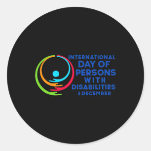 Internationale dag van personen met een handicap 2 ronde sticker