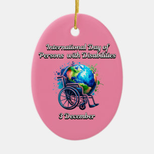 Internationale dag van personen met een handicap keramisch ornament