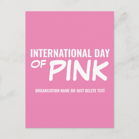  Internationale dag van roze Briefkaart (Voorkant)
