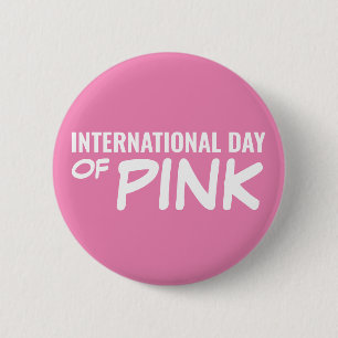 Internationale dag van roze ronde button 5,7 cm