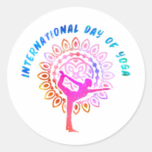 Internationale dag van Yoga Ronde Sticker