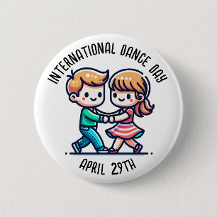 Internationale Dansdag 29 april Ronde Button 5,7 Cm