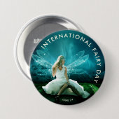 Internationale feestdag ronde button 7,6 cm (Voorkant /achterkant)