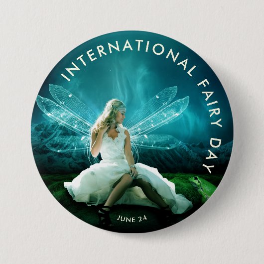 Internationale feestdag ronde button 7,6 cm (Voorkant)