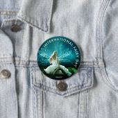 Internationale feestdag ronde button 7,6 cm (In situ)