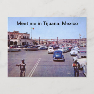 Internationale grens, Tijuana, Mexicaanse Vintage Briefkaart