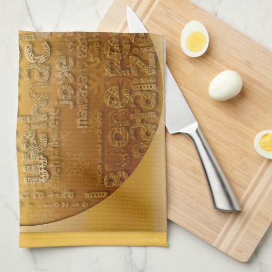 Internationale groet Weihnachten Navidad K handdoe Theedoek (Quarter Fold)