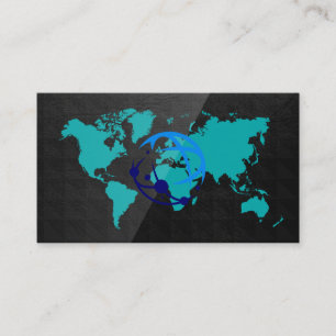 internationale kaart Globale verbinding Logo Visitekaartje