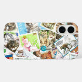 Internationale Kat Postzegel iPhone Case (Achterkant (horizontaal))