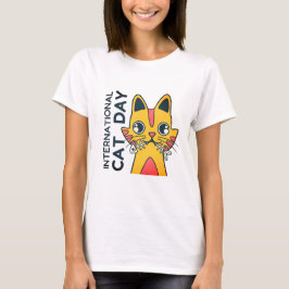 Internationale Kattendag Knuffelkat Liefhebber T-S T-shirt