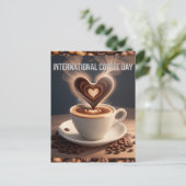 Internationale Koffiedag Briefkaart (Staand voorkant)