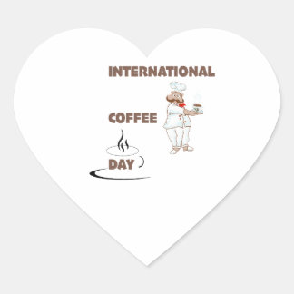 internationale koffiedag hart sticker