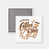 Internationale Koffiedag Magneet (Voorkant / Achterkant)