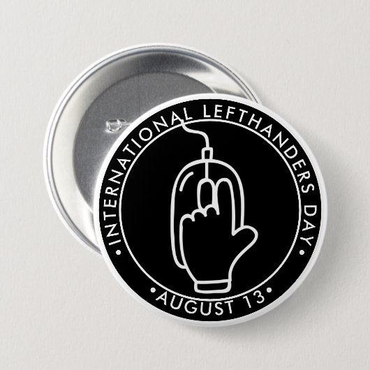 Internationale Lefthanders Dag, lefthangmuis Bu Ronde Button 7,6 Cm (Voorkant /achterkant)