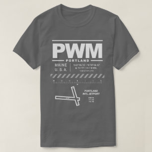 Internationale luchthaven Portland Jetport PWM T-shirt