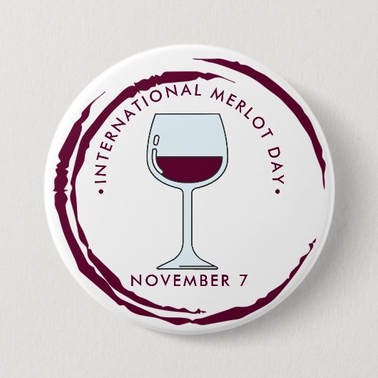 Internationale Merlot-dag Ronde Button 7,6 Cm (Voorkant)