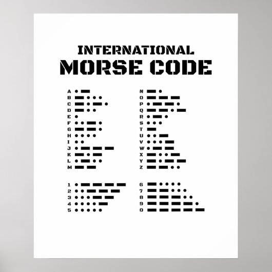 Internationale Morse Code Poster (Voorkant)