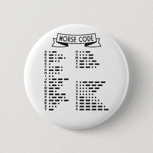 Internationale Morse Code Ronde Button 5,7 Cm