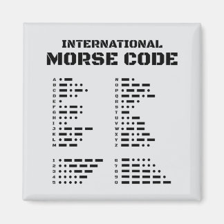 Internationale morsecode A-Z 0-9 Magneet