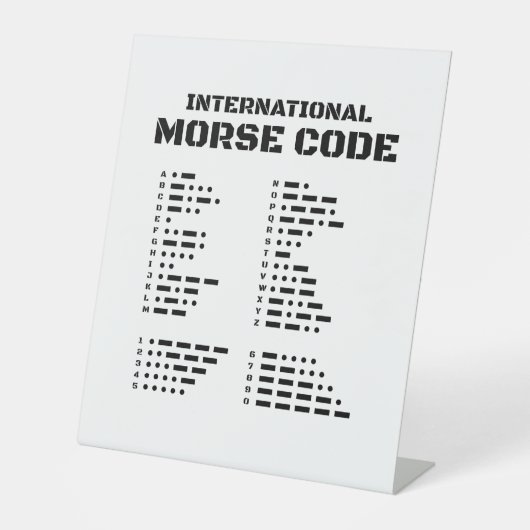 Internationale morsecode reclamebord met voetstuk (Voorkant)