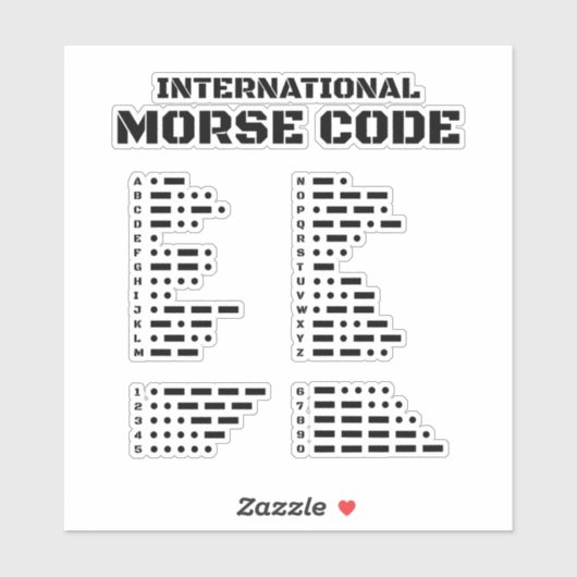 Internationale morsecode sticker (Vel)