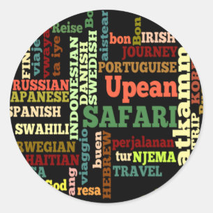 Internationale reiszegeningen ronde sticker