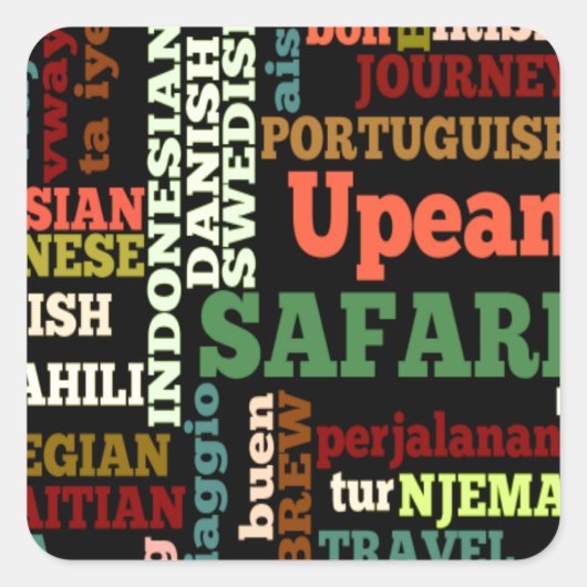 Internationale reiszegeningen vierkante sticker (Voorkant)