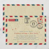 internationale rondreizendweddenschap bij Airmail Kaart (Voorkant / Achterkant)