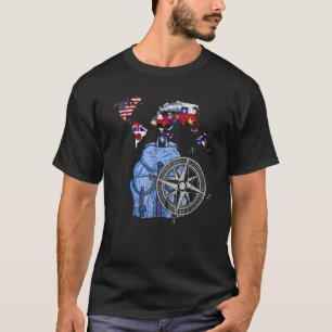 Internationale rugzak van wereldvlaggen Compass Wo T-shirt