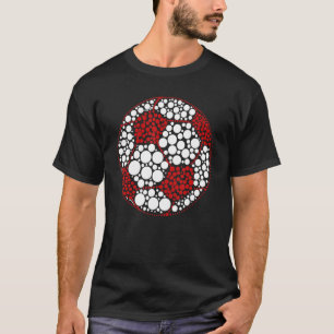 Internationale Stippendag Gekleurde Voetbal Stipp T-shirt